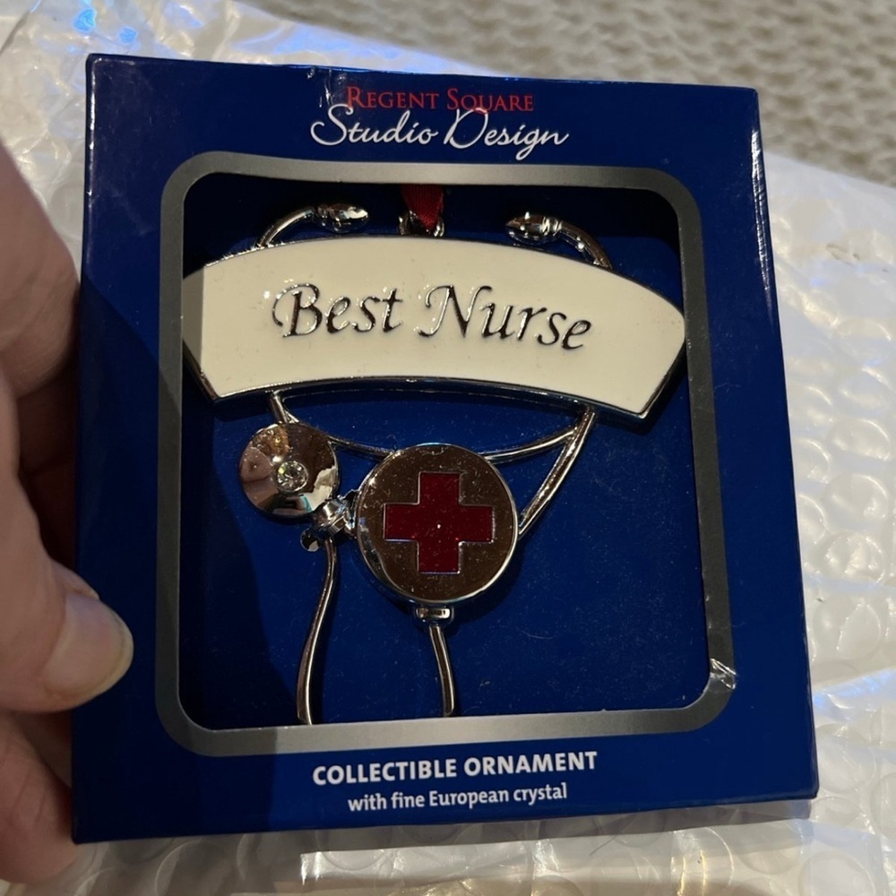 Best Nurse Stethoscope Christmas Tree Ornament NWT - Picture 3 of 3